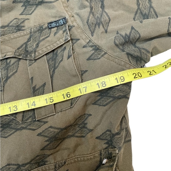 Ocean Current unisex green print jean jacket long sleeve snap button up size lg - Picture 10 of 12